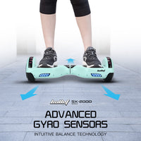 NNEDSZ BULLET SX-2000 Hoverboard Scooter, 500W Brushless, Superior Self Balancing System, UL Certified, LED Lights, Mint Green-3