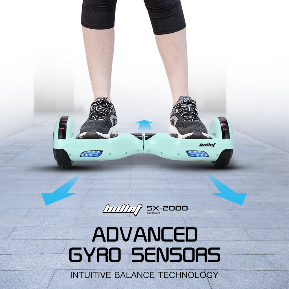 NNEDSZ BULLET SX-2000 Hoverboard Scooter, 500W Brushless, Superior Self Balancing System, UL Certified, LED Lights, Mint Green-3