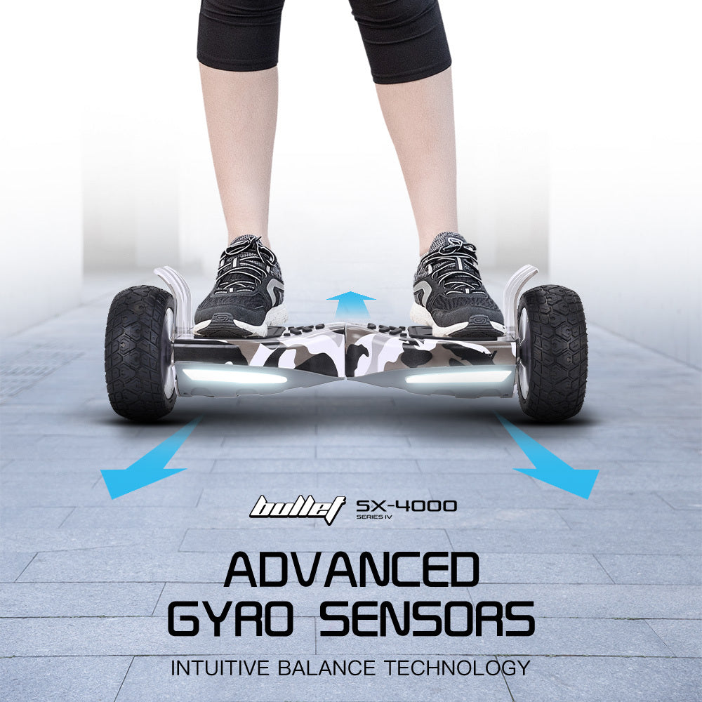 NNEDSZ BULLET SX-4000 Hoverboard Scooter, 8.5" Wheels, 700W Brushless, Superior Self Balancing System, UL Certified, LED Lights, Carry Bag, Camo-3