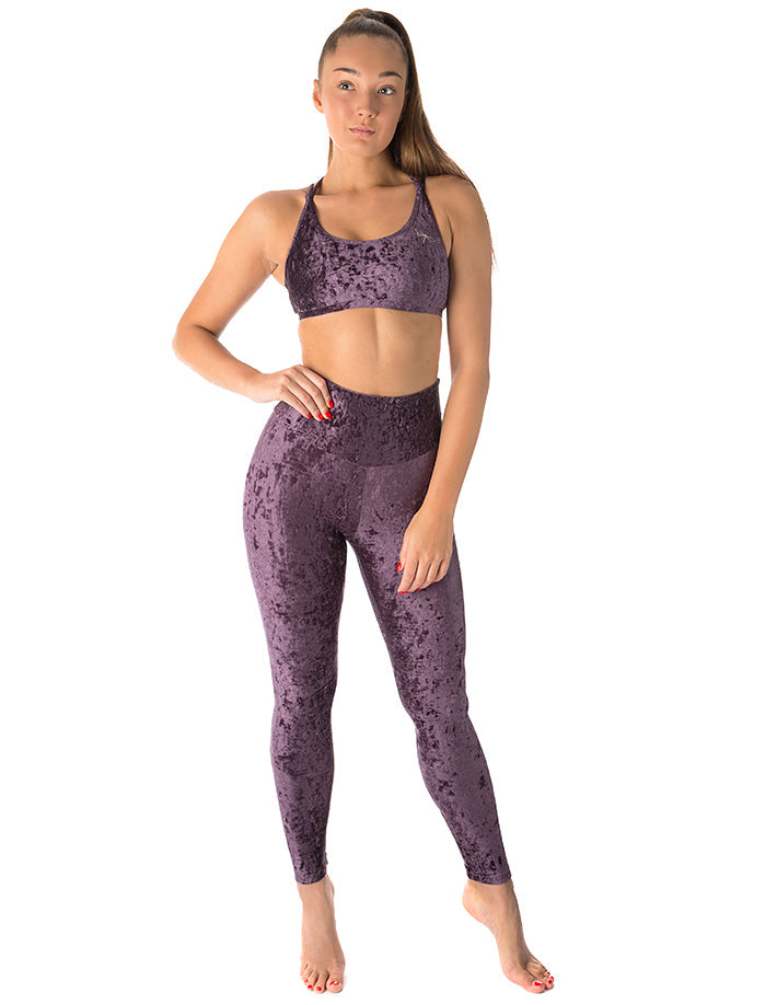 High Waist Velvet Leggings, Full Length – Adele