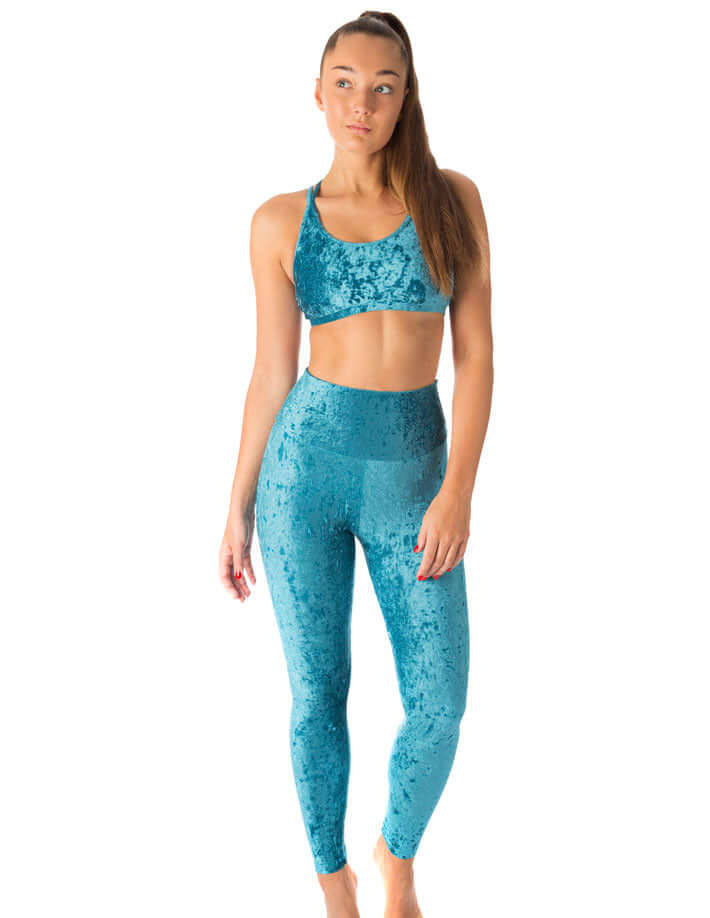 High Waist Velvet Leggings, Full Length – Adele
