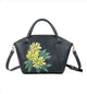 Rossie Viren Women's  Vintage Leather Dumpling Tote Shoulder Cross Body Bag