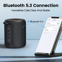 Outdoor Bluetooth Speaker Waterproof with Bass Boost (Black)