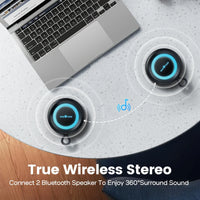 Outdoor Bluetooth Speaker Waterproof with Bass Boost (Black)