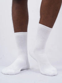 Air Garb White Crew Socks for Men & Women - Cushion Breathable – Pack of 3