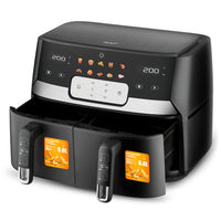 European double lining dual basket air fryer with two drawers — view 5