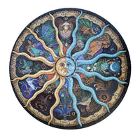 Earth moon and rainbow gradient circular jigsaw puzzles — view 3