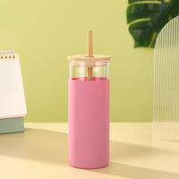 Large borosilicate glass jar with bamboo lid for kitchen pantry storage — view 6