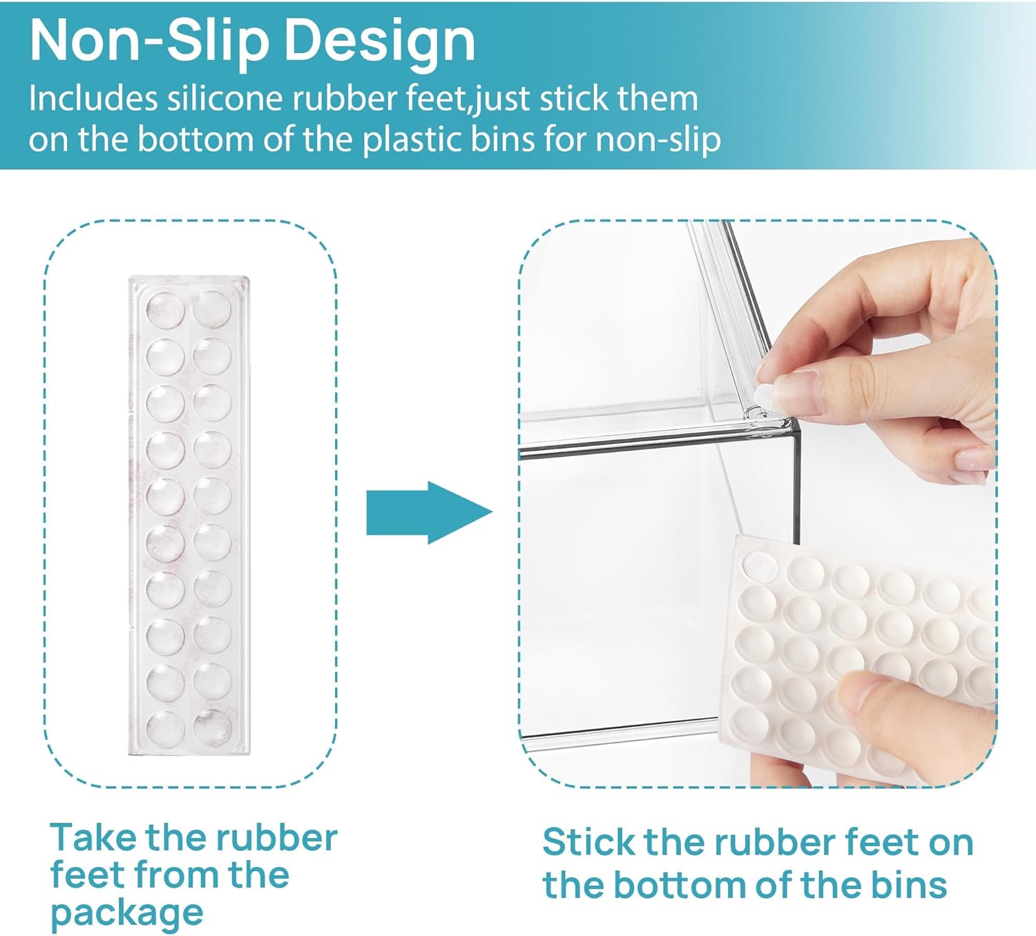 Clear stackable acrylic storage drawers 2 and 4 pack — view 2