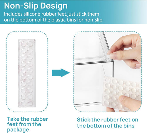 1 2 4 Pack Clear Stackable Storage Drawers, 11.2cm, 4.4in  Tall Acrylic Bathroom Makeup Organizer,Plastic Storage Bins For Vanity, Undersink, Kitchen Cabinets, Pantry, Home Organization