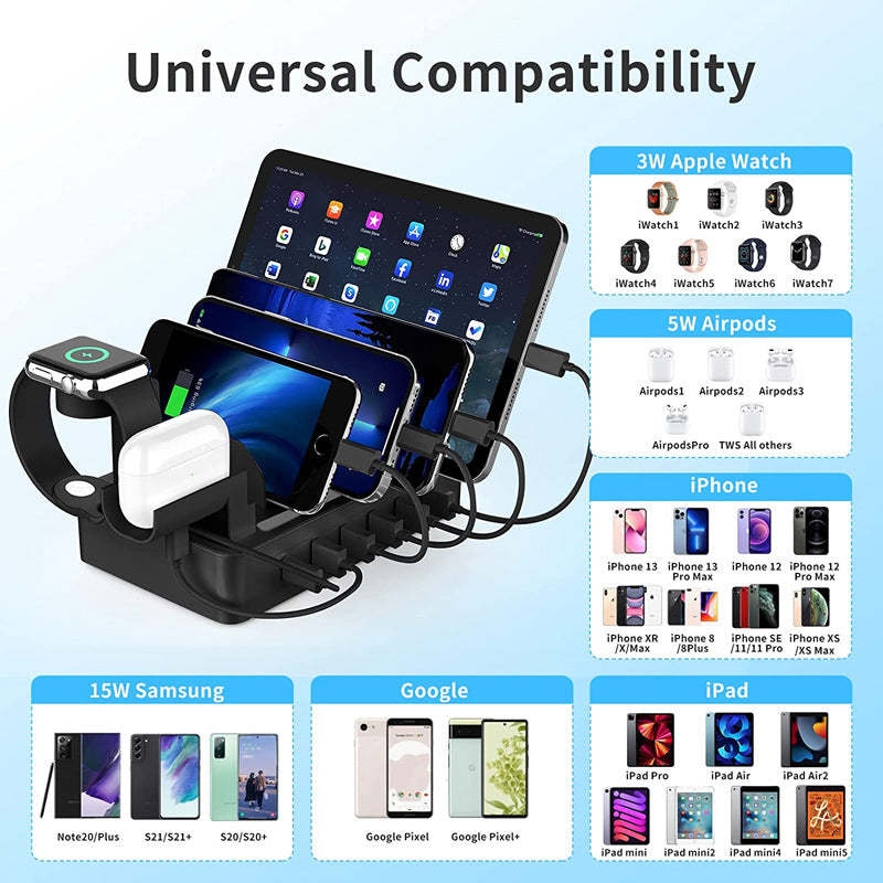 Desktop multi port USB fast charging station dock — view 3