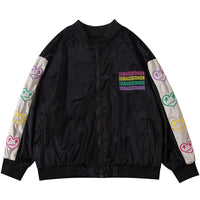 Baseball Jacket Men Colorful Heart Letter Embroidery Patchwork Bomber Coats Spring Fashion College Style Streetwear Men