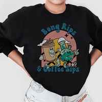 "Bong Rips & Cotton Sips" Graphic Sweatshirt