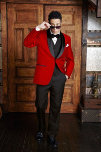 "Bradford" Red Tuxedo Jacket Shawl (Separates)