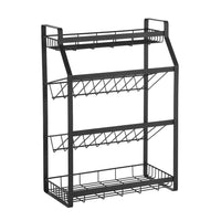 European style multi-layer tiered spice rack with labelled jars — view 2