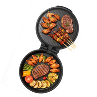 Pizza Oven, 12 In Electric Pizza Maker, 1200W Electric Pizzas Cooker With Non-Stick Coating, 180° Open For Dual Side Baking, Heats Up To 410 ˚F, Multi-Function Cooking, For Pizzas, Barbecue