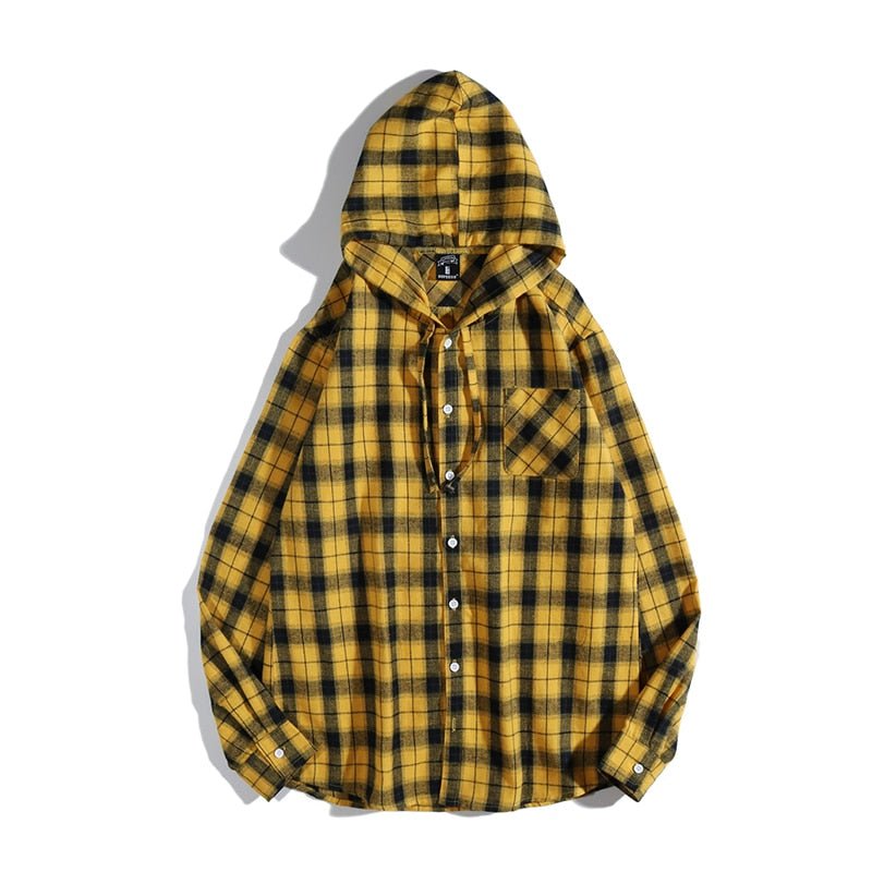 Yellow Plaid Streetwear Overshirt