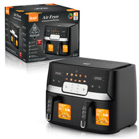 European double lining dual basket air fryer with two drawers — view 3
