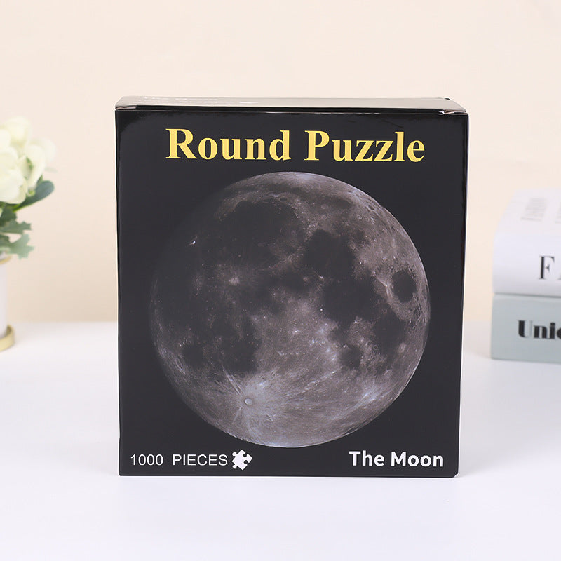 Earth moon and rainbow gradient circular jigsaw puzzles — view 11