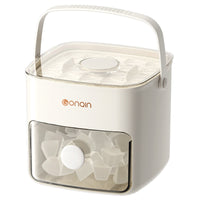 Portable silicone ice cube mold with snap-on lid — view 6