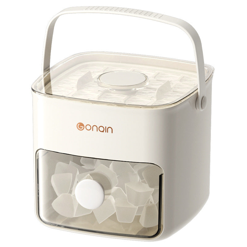 Portable silicone ice cube mold with snap-on lid — view 6