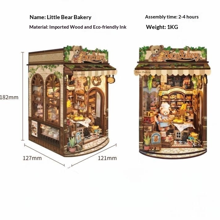 Handmade DIY cottage bookend miniature bookstore kit — view 9