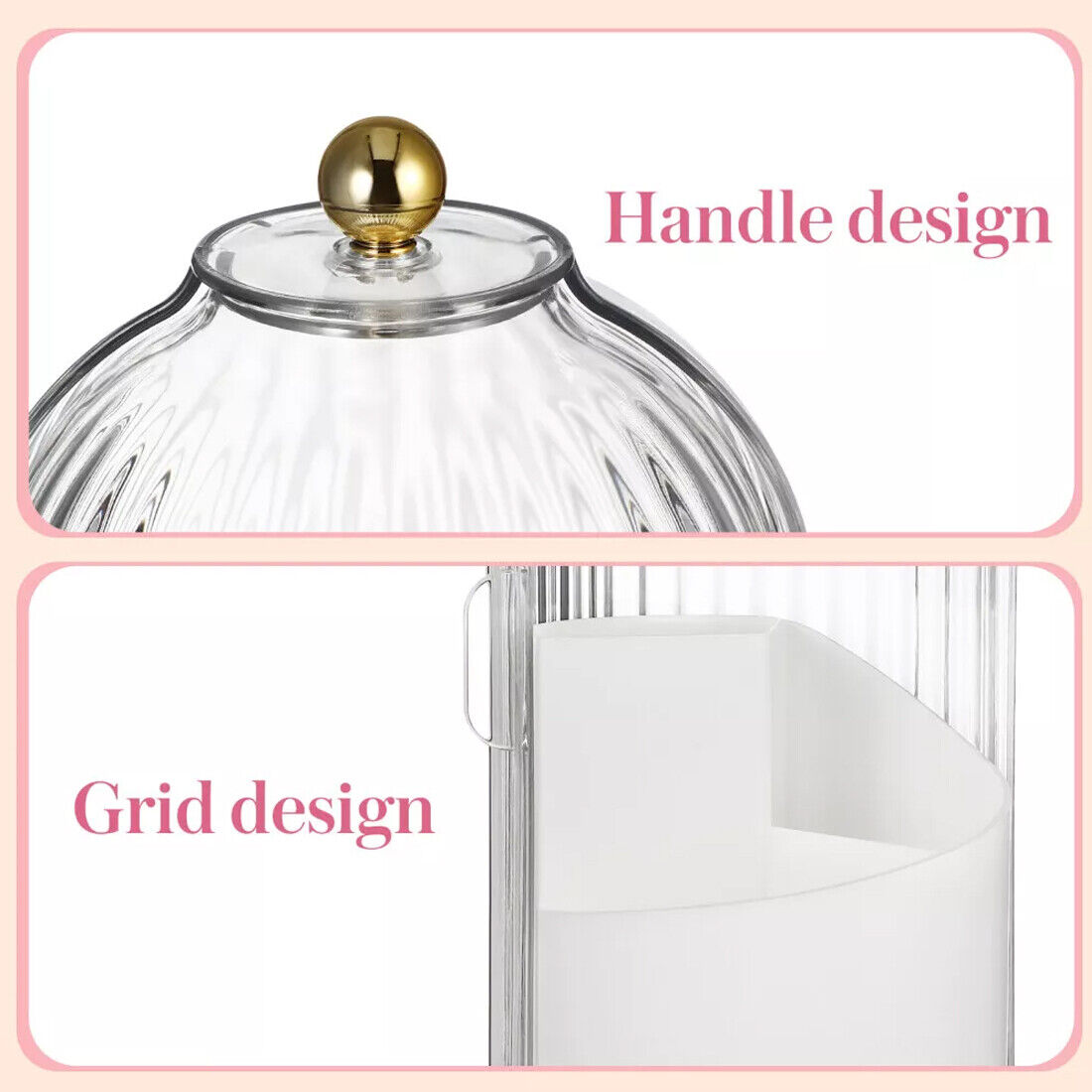 360 degree rotating makeup brush and cosmetic organizer — view 5