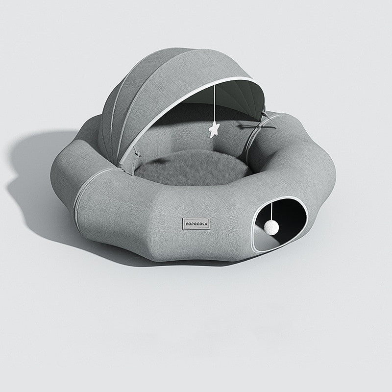 Foldable donut shape cat tunnel and crawl shelter — view 7