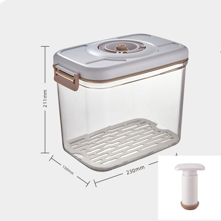 Transparent vacuum food storage container with pump lid — view 9