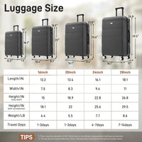 Charcoal 6-piece hardshell luggage set with spinner wheels and password lock — view 2