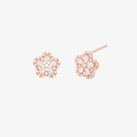 Blossom flower stud earrings with cubic zirconia petals — view 6