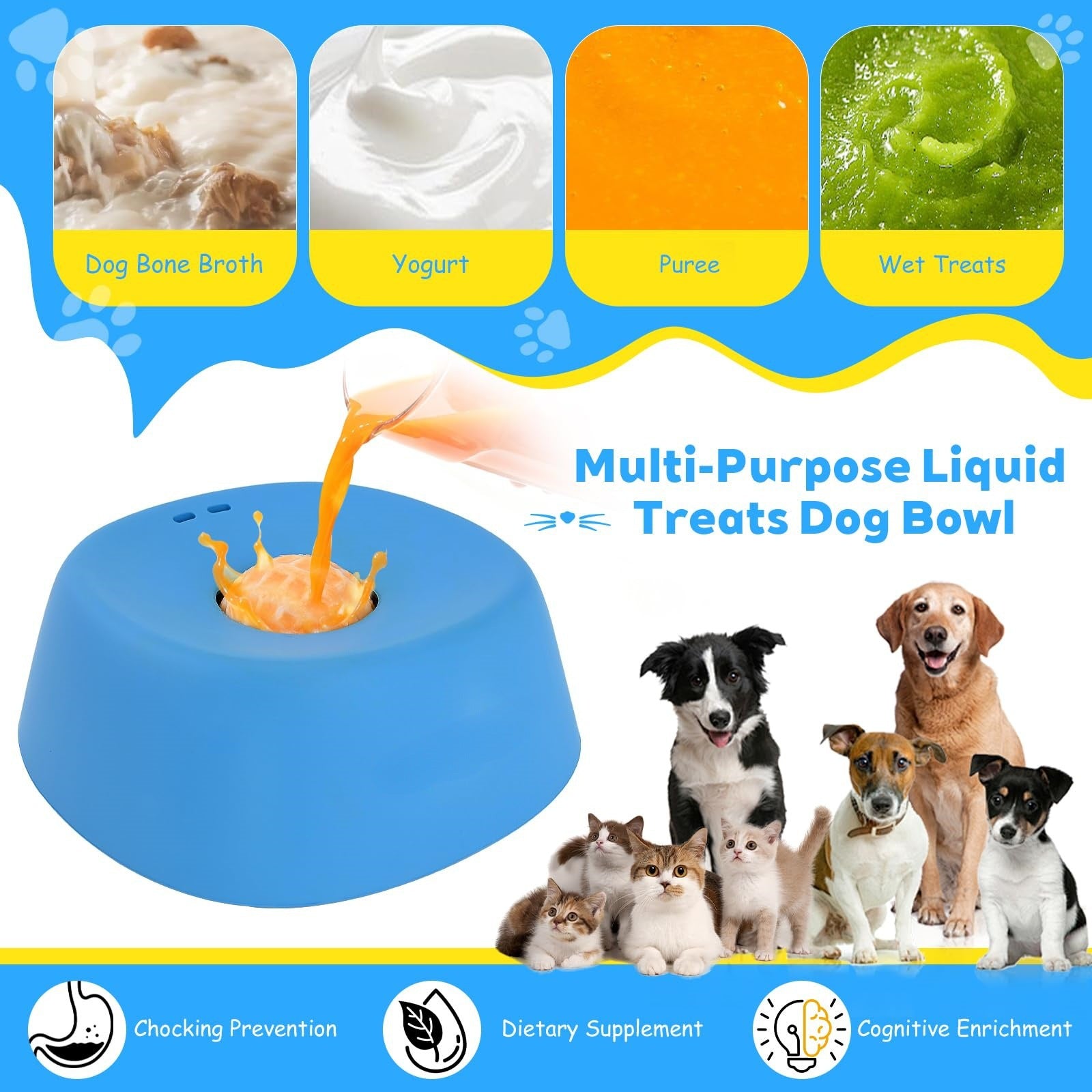 Non-slip spherical anti-choking slow feeder dog bowl — view 3