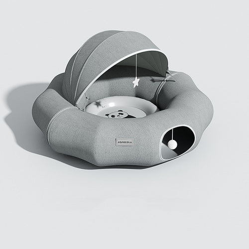 Foldable donut shape cat tunnel and crawl shelter — view 2