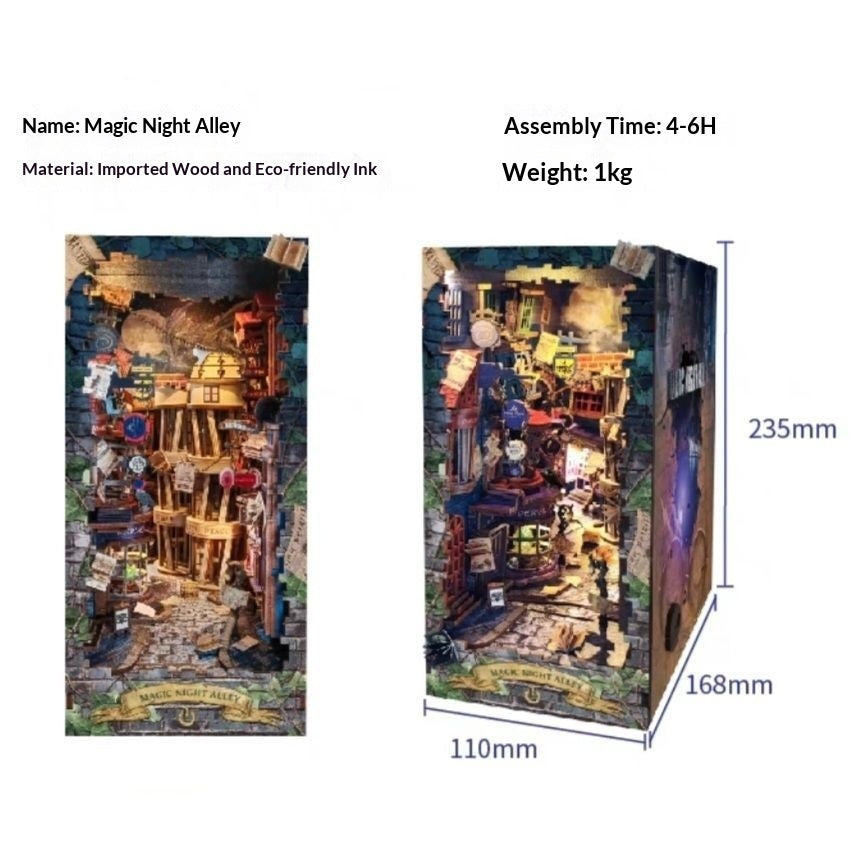Handmade DIY cottage bookend miniature bookstore kit — view 12