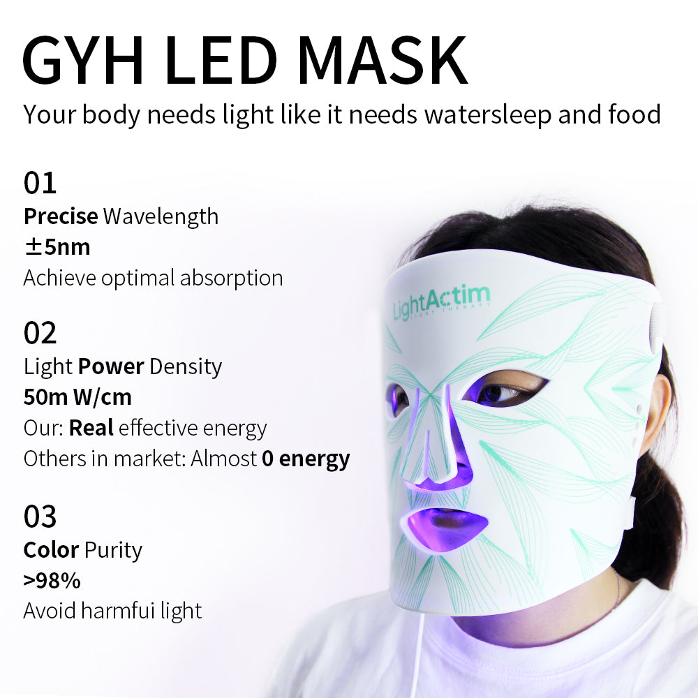 Flexible silicone LED light therapy facial skincare mask — view 2