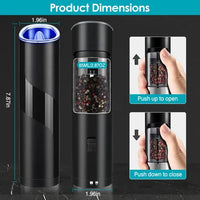 Electric gravity sensor salt and pepper grinder with ceramic burr — view 2