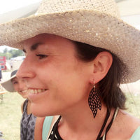 Sunburst Recycled Rubber Earrings-3