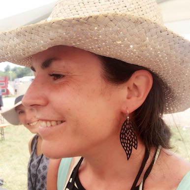 Sunburst Recycled Rubber Earrings-3