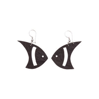 Pisces Recycled Rubber Fish Earrings-1