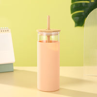 Large borosilicate glass jar with bamboo lid for kitchen pantry storage — view 5