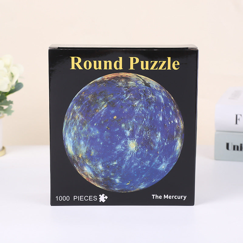 Earth moon and rainbow gradient circular jigsaw puzzles — view 9