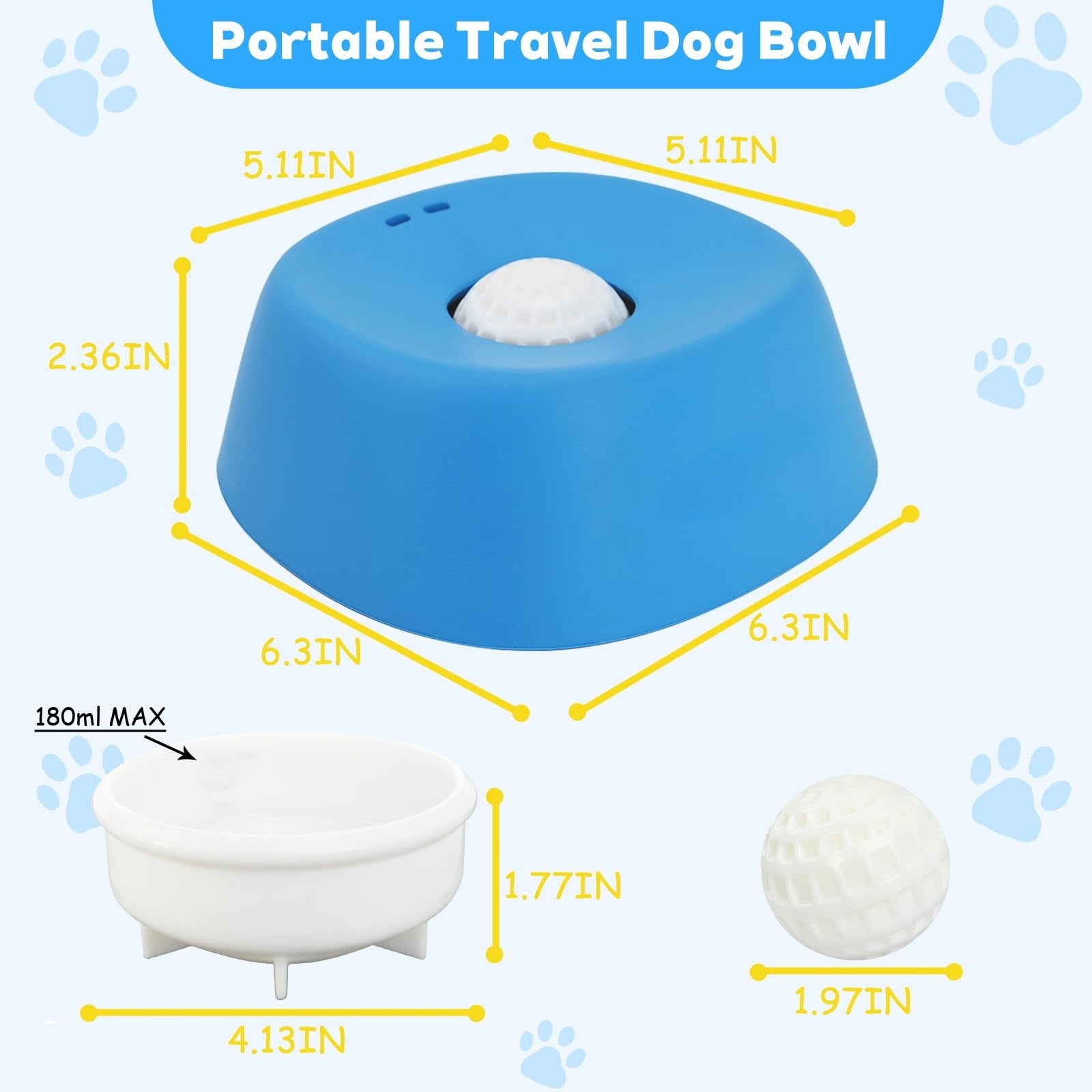 Non-slip spherical anti-choking slow feeder dog bowl — view 4