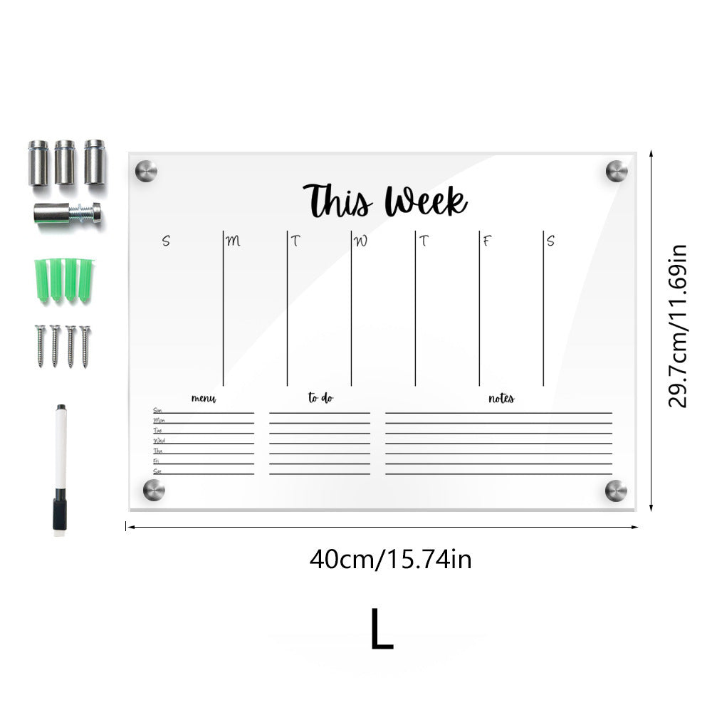Transparent acrylic weekly planner and memo board — view 7