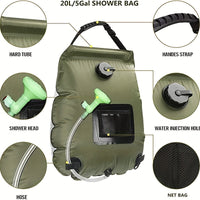 Solar Camping Shower Bag with Hose & Head