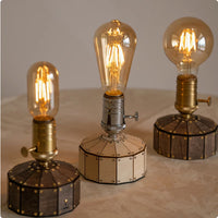 Retro bedside ambient bedroom lamp with warm glow