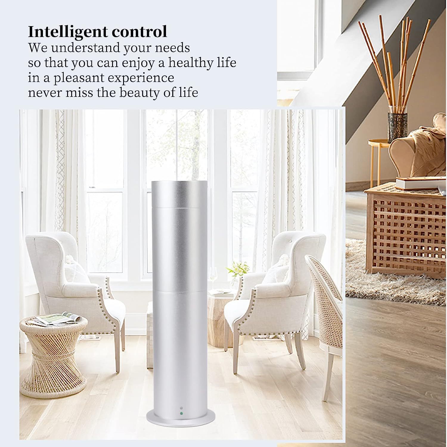 Black aluminum waterless aroma diffuser with remote control — view 3