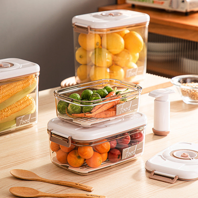 Transparent vacuum food storage container with pump lid — view 4