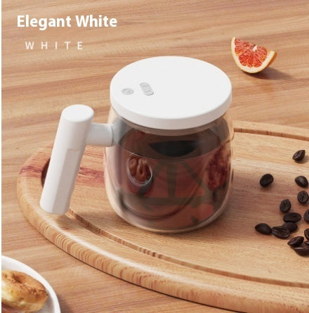 Rechargeable electric stirring ceramic coffee mug in modern matte finish — view 6