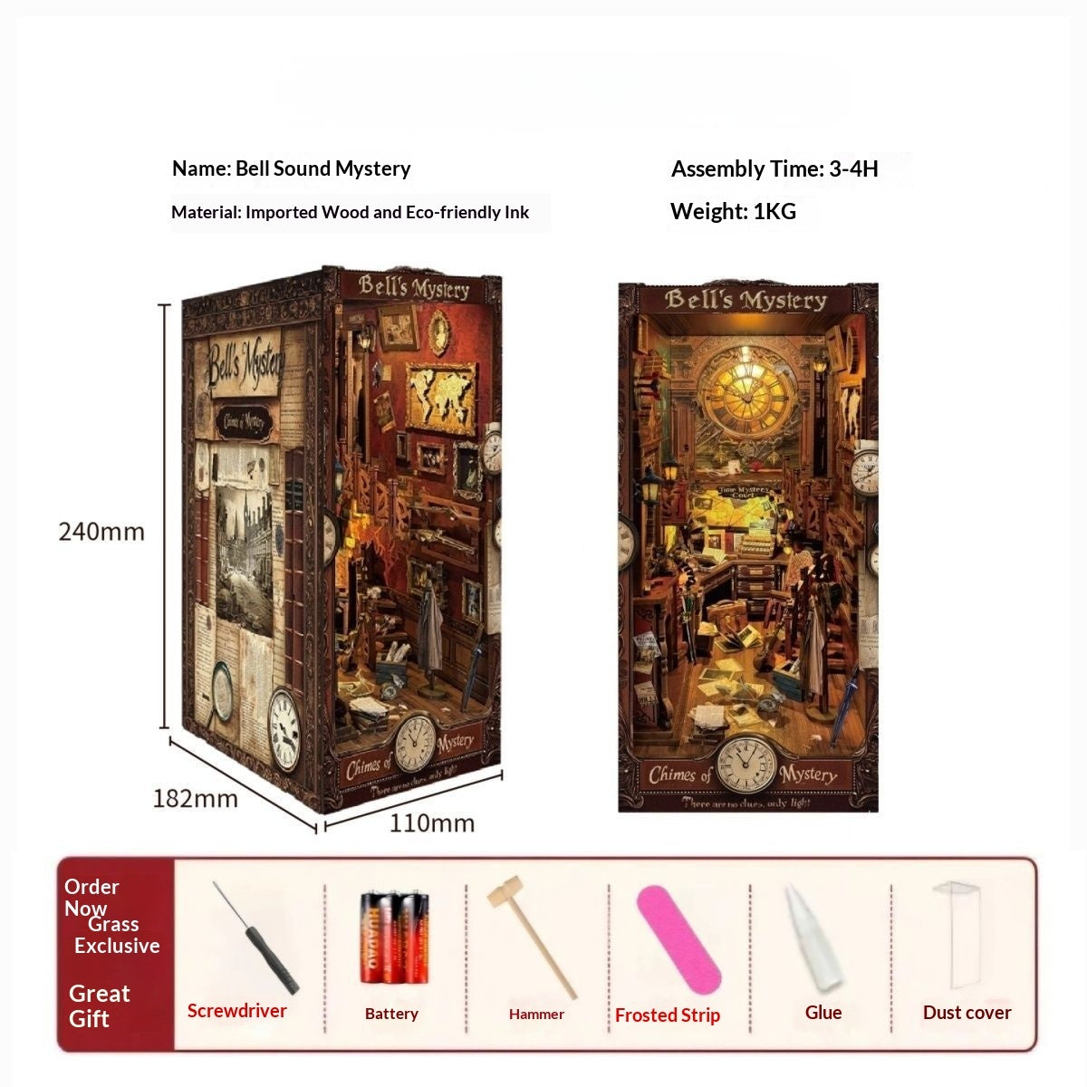 Handmade DIY cottage bookend miniature bookstore kit — view 6