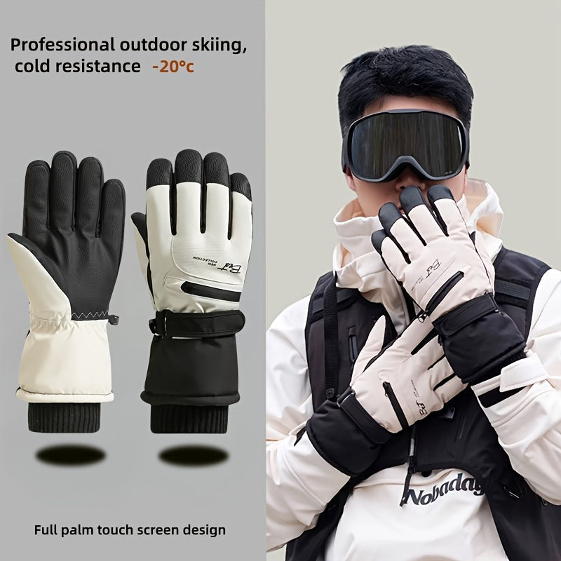 NNETM Men's Winter Touchscreen Ski Gloves